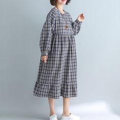 Women Apparel Casual Loose Plaid Dress Fashion Cotton Linen DressesThis dress is made of cotton or linen fabric, soft and breathy. Flattering cut. Makes you look slimmer and matches easlily. Materials used: Cotton and LinenMeasurement:One size fits all for this item. Please make sure your size doesn't exceed this size: Cotton Linen Dresses, Plaid Dress, Linen Dresses, Dress Fashion, Modest Fashion, Cotton Linen, Linen Fabric, One Size Fits All, Fashion Dresses