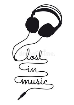 headphones with the words lost in music