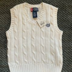 Nwt! Adorable White Sleeveless Sweater. White Cotton Tank Top For Fall, Casual White Cotton Sweater Vest, Classic White Sleeveless Sweater Vest, White Vest Top For Winter, Fitted White Cotton Sweater Vest, White Sleeveless Top For Winter, White Vest Top, Christmas Sweater Vest, Mock Turtleneck Sweater