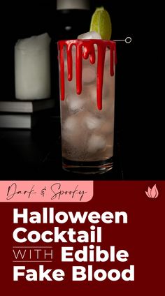 Set the tone for Halloween with the Dark & Spooky—a festive take on a classic Dark & Stormy with an edible fake blood rim. Blood Cocktail, Halloween Chocolate Covered Strawberries, Dark N Stormy Cocktail, Halloween Cocktail, Spring Cocktails, Liquor Drinks, Fresh Drinks, Halloween Chocolate, Best Cocktail Recipes