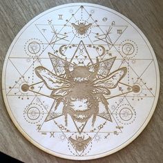 Honey Bee Sri Yantra Crystal Grid European Paganism, Animal Spirit, Sri Yantra, Spiritual Crystals, Altar Decorations, Stinger, Bee Design, Bees Knees