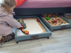 SNIGLAR bed buddy - IKEA Hackers Bed Storage Diy, Under Bed Storage Diy, Outdoor Toy Storage, Ikea Toy Storage, Rolling Drawers, Diy Toy Storage, Under Bed Drawers