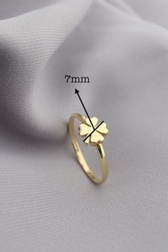 14K Four Leaf Clover Gold Ring, Lucky Shamrock Ring, St. Patrick's Day Jewelry, Clover Leaf Ring, Good Luck Charm - Etsy Philippines Gold 14k Hallmarked Flower Ring, Gold Sterling Silver Classic Flower Ring, Gold Plated Yellow Gold Flower Ring For Anniversary, Yellow Gold Plated Flower Ring For Anniversary, Classic Gold Sterling Silver Flower Ring, Classic Gold Flower Ring In Sterling Silver, Shamrock Ring, Aesthetic Rings, Clover Ring