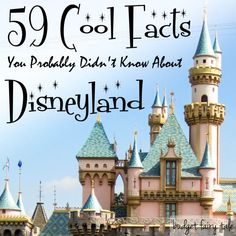 a castle with the words, 59 cool acts you probably didn't know about disneyland