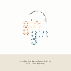 the logo for gin gin, an electric bar and night club