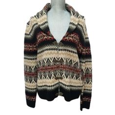 Very Good Condition Light Wash Wear And Pilling Beautiful Gold Hook Clasps No Size Tag Or Material Tag, Fits Like A Small - Medium (Mannequin Is A Small) Material Feels Like A Wool Blend Approx. Pit To Pit 21" Length 25" Native American Print Sweaters, Ralph Lauren Aztec Cardigan, Pendleton Coats & Jackets, Ralph Lauren Denim, Denim And Supply, Ralph Lauren Sweater, Hook Clasp, Denim Women, Sweaters & Cardigans