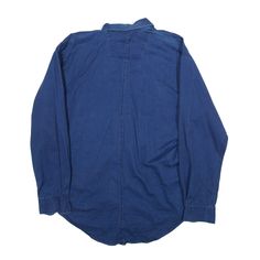 Item is in used condition. Line of wear to chest, reflected in price. >Size: M >Armpit To Armpit: 23" >Armpit To Cuff: 20" >Collar To Hem: 32" Blue Washed Collared Tops, Blue Washed Shirt For Streetwear, Blue Denim Shirt For Streetwear, Blue Denim Streetwear Shirt, Blue Long Sleeve, Denim Shirt, Cuff, Collar, Long Sleeve