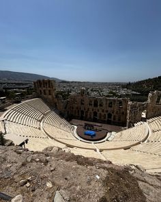 an aerial view of the amphit in ancient greek city