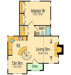 the floor plan for a house with two separate rooms