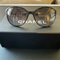 Chanel 5207 Black Acetate Rounded Cateye Sunglasses With Gunmetal Studs On Temples & Gradient Grey Lenses. 100% Authentic. Excellent Condition. Only Worn 3-4x. Comes With Everything In Photos. Office Cat Eye Sunglasses With Tinted Lenses, Cat Eye Sunglasses With Tinted Lenses For Office, Cat Eye Tinted Sunglasses For Office, Designer Cat Eye Sunglasses For Formal Occasions, Chic Acetate Sunglasses For Formal Occasions, Elegant Anti-reflective Cat Eye Sunglasses, Elegant Formal Cat Eye Sunglasses With Mirrored Lenses, Chic Formal Acetate Sunglasses, Designer Acetate Cat Eye Sunglasses