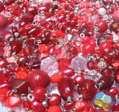 100 Warm Bead Charms - Pretty Dangle Charms Wholesale - Adorabilities Red Charm, Diy Charm Bracelet, Grab Bag, Cute Charms, Resin Pendant, Red Bead, Dangle Charms, Grab Bags, Beaded Dangles