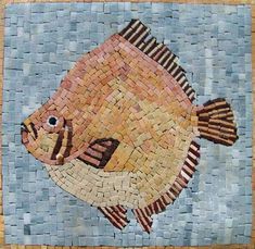 Fish Marble Mosaic Mosaic Pieces, Custom Mosaic, Mosaic Decor, Tile Murals, Nautical Home, Marble Mosaic, Mosaic Designs, Gifts For Art Lovers, Traditional Interior