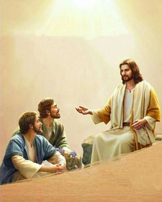 jesus talking to three men in the desert