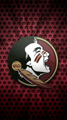 the florida state football logo on a red background