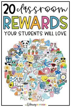 the cover of 20 classroom reward cards for students who love to read