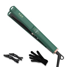 PRICES MAY VARY. The Titanium flat iron is made with the user's comfort in mind. The temperature is Adjustable up to 250F/450F, perfect for all types of hair, even if you have thick, frizzy or curly hair, this straightener allowing beautiful results personalized to you. The 1 inch special titanium floating plates are perfectly aligned while you style, create lustrous and long-lasting results. With this extra wide flat iron, you can do more hair in a single pass and it is designed to straighten or add waves to most hair types, letting you keep one hand free for styling. 30s Fast Heating & Intelligent Temperature Control Technology: K&K Emerald green equipped with best-in-class PTC heater which can shorten the heating time to 30s. High-precision temperature control chip makes the temperature Floating Mirror, Professional Flats, Titanium Flat Iron, Floating Plates, Hair Straighteners Flat Irons, Straighten Iron, Hair Curling, Hair Straighteners, Flat Iron Hair Styles