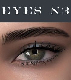 an eye with long lashes is shown in front of the words eyes n b on it