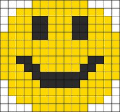 a yellow and black pixellated smiley face