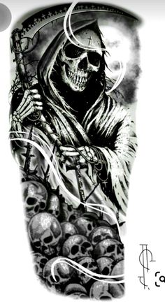 Grim Reaper Design, Grim Reaper Drawing, Reaper Design, Reaper Drawing, Full Chest Tattoos, 30 Tattoo, Soldier Tattoo, Skull Art Tattoo