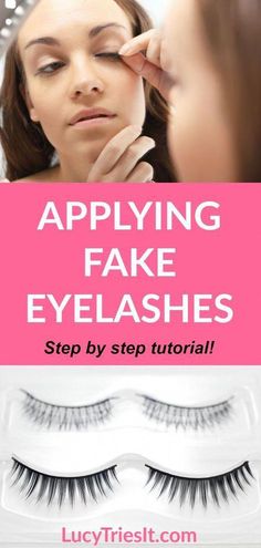 Need help applying fake eyelashes? Then look no further because this is the tutorial for you! This step by step tutorial is perfect for beginners who are just learning how to apply fake eyelashes. If you want to learn how to put on fake eyelashes yourself, then you’ll definitely want to check this out! Seriously, this method is the best! #beauty #makeup #Paralosojos Put On Fake Eyelashes, Applying Fake Eyelashes, Eyelash Goals, Eyeshadow Hacks, Falsies Eyelashes, Apply False Eyelashes, Eye Lash Tattoo