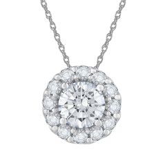 "Elegance abounds with these Diamond Medley 14k White Gold 1 Carat T.W. lab-grown diamond halo pendant necklace. Click on this JEWELRY & WATCHES GUIDE to learn about fit, styles, materials and more! Elegance abounds with these Diamond Medley 14k White Gold 1 Carat T.W. lab-grown diamond halo pendant necklace. Click on this JEWELRY & WATCHES GUIDE to learn about fit, styles, materials and more! BENEFITS OF LAB-GROWN DIAMONDS Offer essentially the same physical, chemical and optical properties as Classic Halo Diamond Necklace In Cubic Zirconia, Classic Cubic Zirconia Diamond Necklace With Halo, Classic Cubic Zirconia Halo Diamond Necklace, Classic Cubic Zirconia Diamond Necklace, Classic Diamond White Necklace With Halo, Classic Diamond White Halo Necklace, Classic Diamond White Necklace With Halo Design, White Gold Solitaire Necklace With Halo Pendant, Formal Halo Cubic Zirconia Diamond Necklace