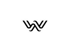 a black and white logo with the letter w