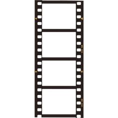 a black and white film strip with holes in the middle, on a white background