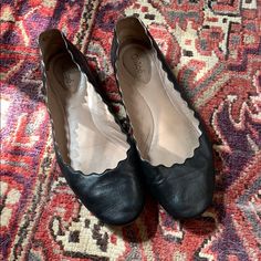 Used Condition Chloe Ballet Flats Brown Ballet Flats With Rubber Sole, Chloe Ballet Flats, Brown Ballet Flats With Rubber Sole, Round Toe, Black Leather Sole Ballet Flats, Medium Width, Chloe Shoes, Flat Color, Loafer Flats, Flat Shoes Women, Ballet Flats