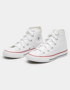 CONVERSE Chuck Taylor All Star High Top Kids Shoes - WHITE | Tillys Converse Boots, Preppy Shoes, Top Kids, Kids Converse, Black High Tops, Star Logo, Converse Chuck Taylor All Star, Shoes White, Converse All Star