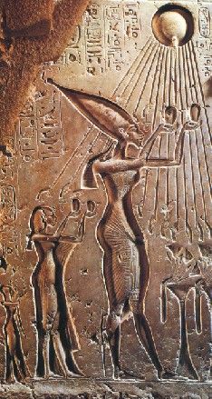 an egyptian relief depicting the birth of tutan