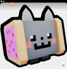 an image of a cat made out of some sort of blocky material that looks like a toaster