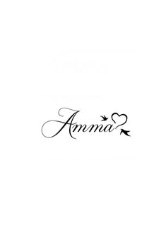 the word annna written in cursive writing on a white background with an arrow