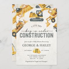 the construction themed baby shower is ready to be used for your little one's birthday party