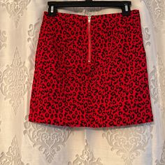 Nwot Red Animal Print Skirt Perfect For A Cute Outfit Or Theme Parties! Forever 21 Red Mini Skirt For Spring, Red Forever 21 Mini Skirt For Spring, Casual Red Skirt From Forever 21, Casual Red Skirt By Forever 21, Forever 21 Casual Red Mini Skirt, Casual Red Mini Skirt By Forever 21, Forever 21 Red Mini Skirt, Red Pencil Skirt Skort With Lined Skirt, Red Pencil Skort With Lined Skirt