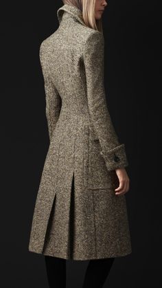 Wool Silk Tweed Greatcoat | Burberry Fall Fashion Coats, Fall Coat, Luxury Closet, Mode Inspiration, Womens Fashion Trends, Long Coat, Look Fashion, Black Pants, Coats For Women