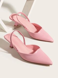 Shein Heels, Minimalist Heels, Shoe Plug, Shein Shoes, Heels Patterns, Casual Pumps, Stylish Heels