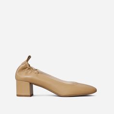 Women’s Italian Leather Day Heel - Light Taupe | Everlane Everlane Day Heel, Work Heels, Capsule Wardrobe Work, Blue Suede Shoes, Round Toe Pumps, Black Dress Shoes, Fall Capsule Wardrobe, Block Heel Shoes, Kitten Heel Pumps