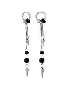 PRICES MAY VARY. GRUNGE EMO PUNK Y2K SILVER SPIKE CHAIN HOOP EARRINGS: These Spike earrings are beautiful and versatile accessory that will add a touch of elegance and sparkle to any occasion. It's a must-have accessory for those who love to rock a gothic, grunge, or punk style SIZE & LENGTH: Spike Triangle Earrings measures 3.5 inches in length. Hoop measures 0.59 inches in diameter MATERIAL: The Spike Earrings are made of stainless steel and crystal bead. It's lightweight and comfortable to we Edgy Pierced Metal Earrings, Punk Style Metal Hoop Earrings For Party, Edgy Metal Cartilage Earrings For Party, Edgy Dangle Earrings For Party, Punk Style Metal Cartilage Earrings For Party, Punk Dangle Earrings For Party, Edgy Pierced Drop Earrings, Edgy Stainless Steel Pierced Earrings, Edgy Metal Dangle Hoop Earrings