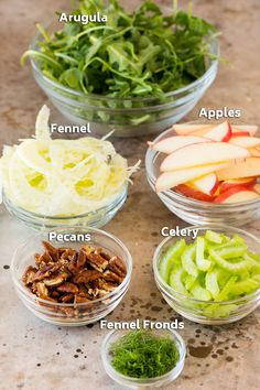 the ingredients for this salad include apples, celery, fennel, and parsley