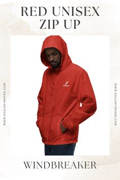 Light as a feather, this jacket is your go-to windbreaker for any outside adventure. Pack it in your travel bag and explore the outdoors protected and dry (did we mention it’s water-resistant?).Red Unisex Zip Up Windbreaker.Unisex Lightweight Zip Up Windbreaker. | Red Windbreaker | Windbreaker Jacket. Red Windbreaker, Fabric Weights