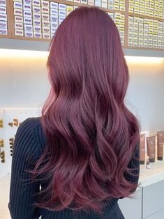 Korean Hair Color Ideas, Pelo Color Borgoña, Korean Hair Color