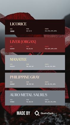 Colors:
1C0C0C
662424
9CA0A7
8A8B8F
747B83 Scarlet Witch Color Palette, Angel Aesthetic Color Palette, Mythical Color Palette, Dark Aesthetic Color Palette, Ghost Color Palette, Evil Color Palette, Calendar Color Scheme, Fairy Color Palette, Google Calendar Color Scheme