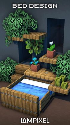 an image of a bed design in minecraft