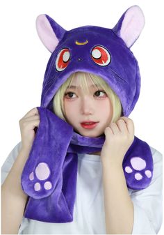 PRICES MAY VARY. 【Material】: The Luna Kigurumi hat is made of soft plush fabric, which is comfortable to the touch and fits the skin. 【Lovely Appearance】: Cute and charming with big bright eyes and crescent moon. It's more eye-catching when you wear it at cosplay or parties or some events. 【Multi-use】: This is not only a hat, the long strap underneath can be great as a scarf, it also keeps you warm. 【Gift】: The cute Sailor Luna hat is an ideal holiday gift choice as a gift for family and friends Peaches Videos, Lovely Peaches Videos, Sailor Luna, Lovely Peaches, Hat Cosplay, Moon Pattern, Pink Sugar, Plush Fabric, Bright Eyes