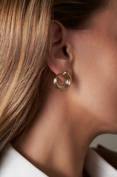 Product Details Available in 14kt gold plated brass or Rhodium plated brass Earrings measure approx. 23mm from top to bottom and 21mm wide Product weight 3.5 grams per earring Post fastening for pierced ears Sold as a pair Size & Fit Model is 5" 9.5" with a 32.5" bust, and 25.5" waist Product Care: METAL: Use a soft cloth to gently wipe clean, then remove any remaining impurities with mild diluted soap. Rinse with warm water and dry thoroughly before storing in the provided jewelry pouch. Do not Lili Claspe, Accessories Necklace, Jewelry Cleaner, Brass Earrings, Jewelry Pouch, 14kt Gold, Accessories Shop, Ring Bracelet, Rhodium Plated