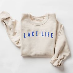 Lake Life Crewneck Sweatshirt, Gift for Lake Lovers, Lake House Gift, Comfy Lake Gift, Boat Gift, Boat Life Gift, Unisex Beige Pullover - Etsy Lake Outfits, Lake Clothes, Lake Outfit, Lake Gifts, Kids Christmas Sweaters, Summer Sweatshirt, Boat Life, Lake Vacation, Beige Pullover