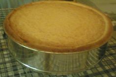 a pie sitting on top of a metal pan