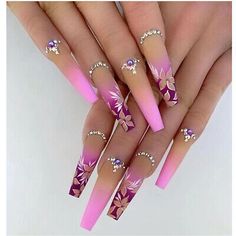 Fake Nails Long, Gold Nail Designs, Nagel Tips, Nails Design With Rhinestones, Gold Nail, Coffin Press On Nails, Fake Nails With Glue, Butterfly Nail, Spring Nail