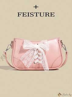 Bird in Bag - Elegant Women's Saddle Bag with Lace and Bowknot Decorations Coquette Purses, Bag Elegant, Adjustable Bag, Leather Saddle Bags, Saddle Bag, Bird In Bag, Bag Bag, Elegant Woman, Textures Patterns