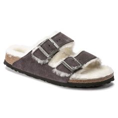 PRICES MAY VARY. Luxurious Shearling Comfort: Treat your feet to the ultimate warmth and comfort with the Arizona Shearling, featuring genuine shearling lining on the straps and cork-latex footbed. Anatomically Shaped Footbed: Enjoy the signature BIRKENSTOCK comfort with the anatomically shaped cork-latex footbed, providing excellent support and cushioning. Shearling-Lined Straps: Stay cozy with shearling-lined straps adorned with two individually adjustable metal pin buckles for a customized fi Birkenstock Madrid Big Buckle, Birkenstock Styles, Cork Footbed Sandals, Birkenstock Sandals Arizona, Two Strap Sandals, Calf Muscles, Birkenstock Arizona, Sandals Brands, Suede Sandals